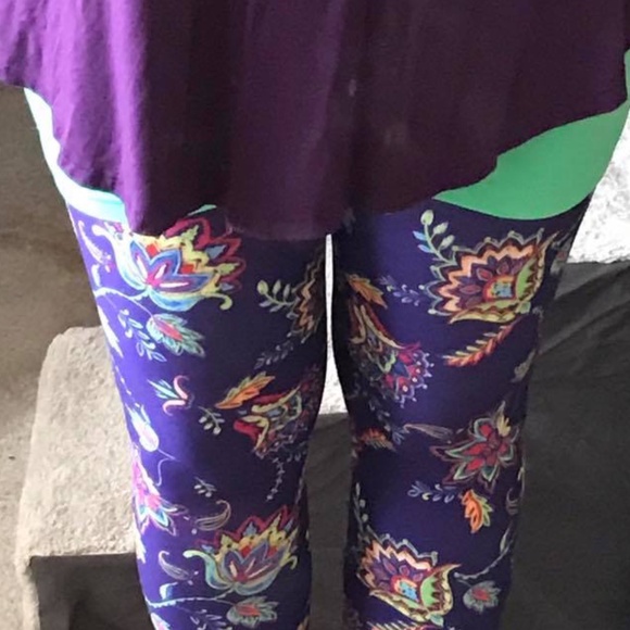 Charlies Project OS One Size Neon Paisley Soft Yoga Band LEGGINGS NEW in Package - Picture 8 of 8